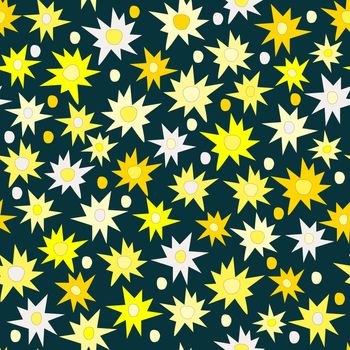 Stylized starry night sky with doodle stars