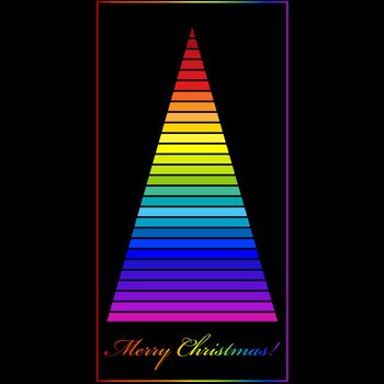 Abstract illustration of a stylized rainbow Christmas tree