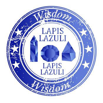 Rubber stamp with lapis lazuli gems and lapis lazuli benefit