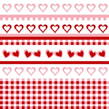 Seamless pattern with doodle hearts