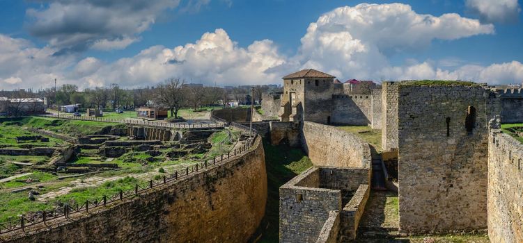 24.04.2021. Bilhorod-Dnistrovskyi or Akkerman fortress, Odessa region, Ukraine, on a sunny spring morning