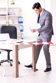 Forensics investigator at the scene of office crime