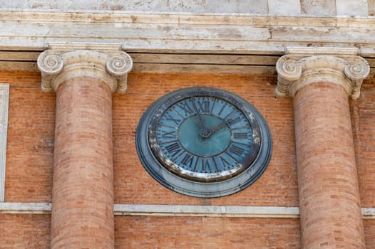 foligno detail of the town hall in square of republic