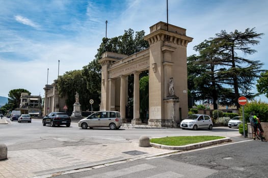 foligno,italy july 03 2021:foligno Roman gate in the city center