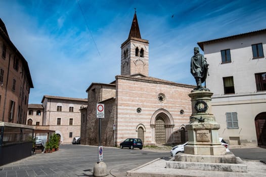 foligno,italy july 03 2021:foligno square of Garibaldi in the city