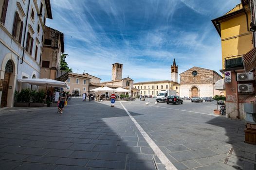 foligno,italy july 03 2021:foligno square of San Domenico in the city center