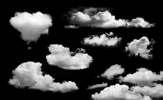 Cloud isolated on black background