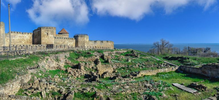 24.04.2021. Bilhorod-Dnistrovskyi or Akkerman fortress, Odessa region, Ukraine, on a sunny spring morning