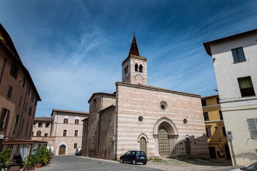 foligno,italy july 03 2021:foligno square of Garibaldi in the city