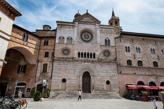 foligno,italy july 03 2021:foligno church of san feliciano in the city center