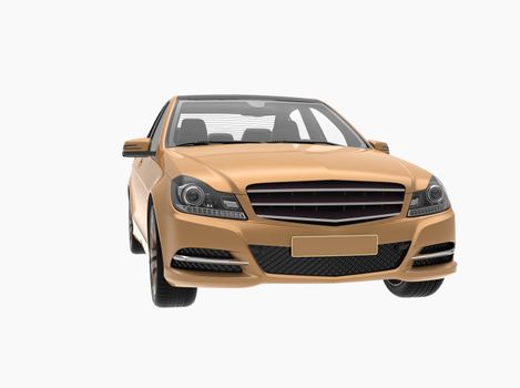 Generic and Brandless Car Isolated on White 3d Illustration, Contemporary Sedan Studio, Dealership Automobile Industry, Auto Transport, Infographics Automotive Background, City Vehicle Template
