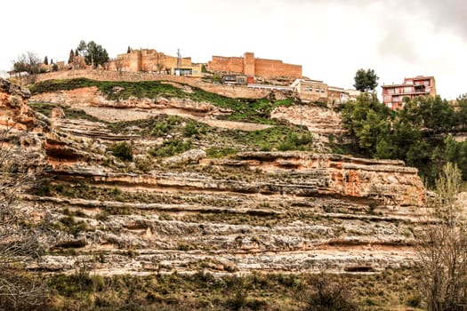 Mountainous landscape of Jorquera village in Castilla la Mancha, Spain