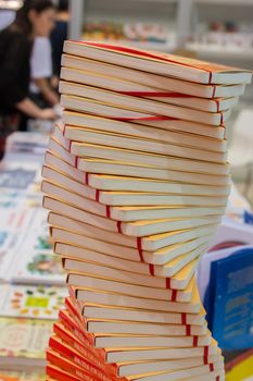 Stack of books stored as  Education and  business concept