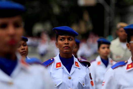 salvador, bahia, brazil - september 7, 2014: Students from Bahia's Military Police College are seen during the Civic-Military parade in celebration of the Independence of Brazil in the city of Salvador.