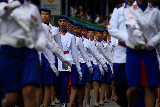 salvador, bahia, brazil - september 7, 2014: Students from Bahia's Military Police College are seen during the Civic-Military parade in celebration of the Independence of Brazil in the city of Salvador.