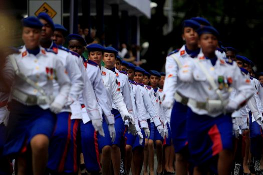 salvador, bahia, brazil - september 7, 2014: Students from Bahia's Military Police College are seen during the Civic-Military parade in celebration of the Independence of Brazil in the city of Salvador.