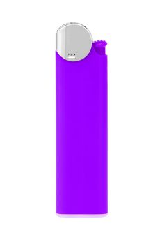 A Purple Cigarette Lighter on white with clipping path