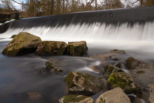 Waterfall of Sulz creek close to Lindlar, Bergisches Land, Germany