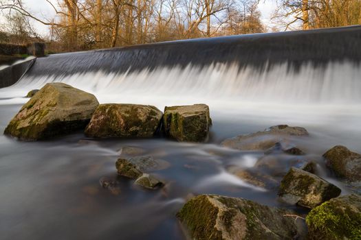 Waterfall of Sulz creek close to Lindlar, Bergisches Land, Germany