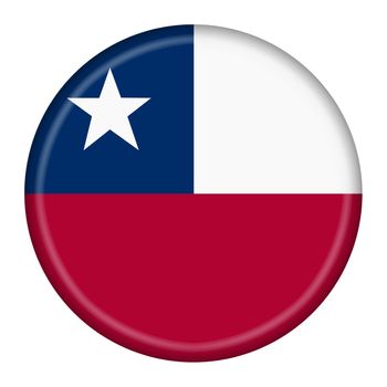 A Chile flag button 3d illustration with clipping path