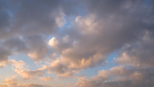 Evening sky with pastel-colored clouds