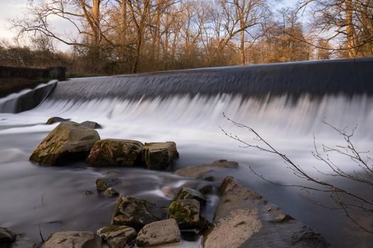 Waterfall of Sulz creek close to Lindlar, Bergisches Land, Germany