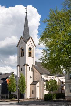 Old church in the downtown of Wipperfurth, Bergisches Land, Germany