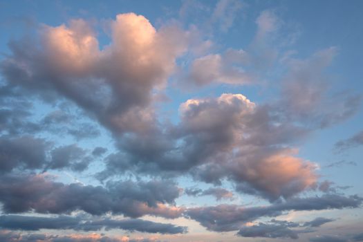 Evening sky with pastel-colored clouds