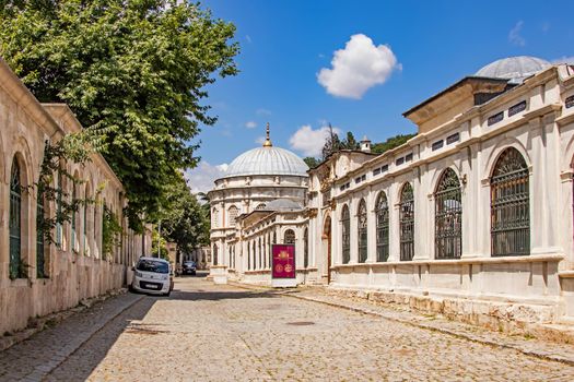 Eyup Sultan,istanbul,Turkey-July 4,2021.General view from Eyüp Sultan district, the religious and touristic place of Istanbul, with its historical mosques and buildings.