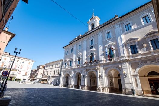 rieti.italy july 06 2021:rieti municipality in the historic center