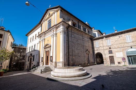 rieti.italy july 06 2021:rieti church of san rufo in central italy