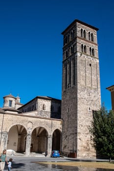 rieti detail of the cathedral of santa maria in the historic center