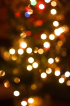 Colorful blur bokeh light new year background.