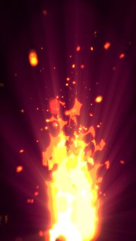 yellow Fire flame isolated on background illustration