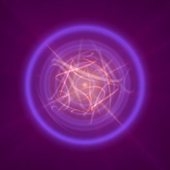 Highly magnetized rotating neutron star, abstract illustration