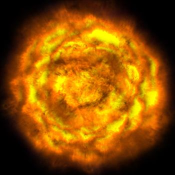 fire flame ball explosion in space, abstract illustration