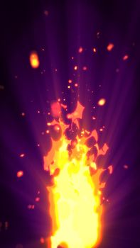 yellow Fire flame isolated on background illustration