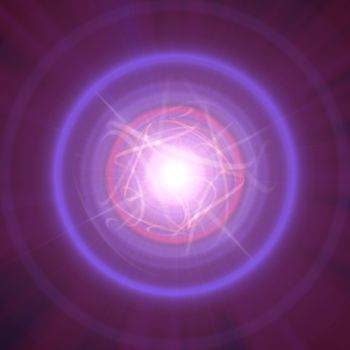 Highly magnetized rotating neutron star, abstract illustration