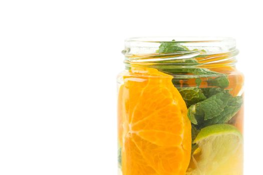 infused water on white background