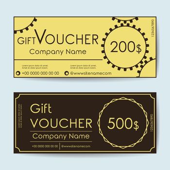 Gift Voucher Template. Trendy Simple Layout. Vector Design.