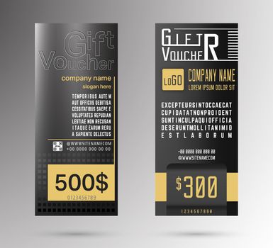 Gift voucher template. Trendy simple flyer design. Vector illustration.