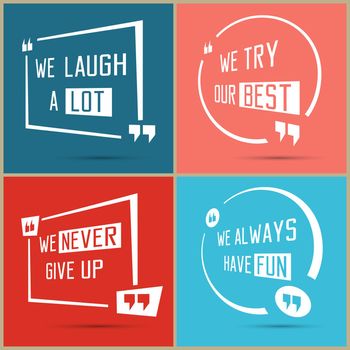 Set of Quote Box and Bubble. Quote templates. Vector illustration