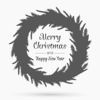 Christmas wreath template. Happy new year. Winter symbol. Decorative element for brochure, flyer, greeting card. Vector simple design illustration