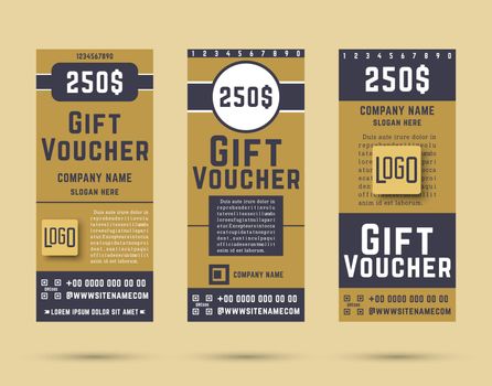 Gift voucher template. Trendy simple flyer design. Vector illustration.