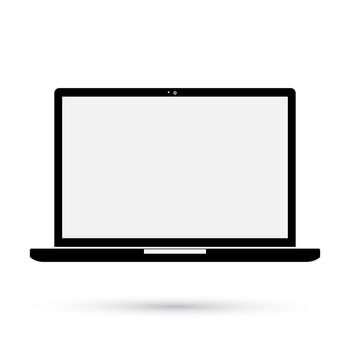 Computer Laptop icon. Black Notebook isolated. Vector illustration