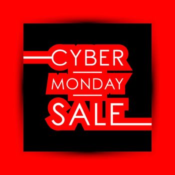 Cyber Monday Sale design poster. Vector illustration.