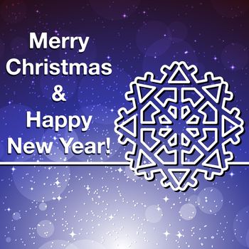 Merry Christmas and Happy New Year greeting card. Christmas background with place for text. Vector illustration.