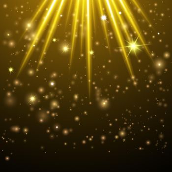 Abstract Background with stars. Glowing Lights for Brochures, Flyers, Posters, Greeting Cards. Vector illustration.