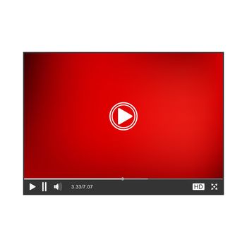 Video Player interface. Online Player template. Player isolated on white background. Vector illustration