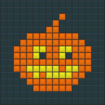 Halloween Pumpkin. Old Game design. Vector illustration